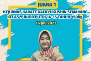 Cantika Oktalianiz Siswa MTsN 9 Bantul Juara Event Kickboxing Nasional