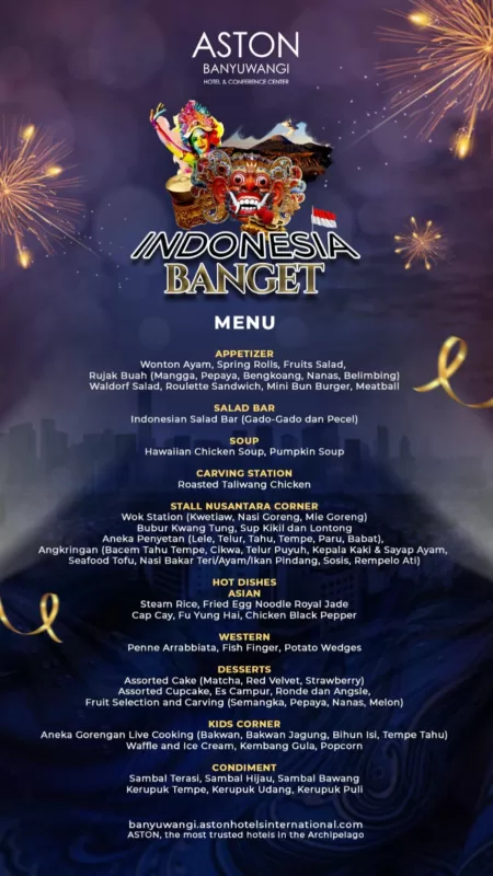Merayakan Tahun baru dengan menu terbaik Nusantara, inilah Indonesia Banget! Grand Gala dinner ASTON Banyuwangi