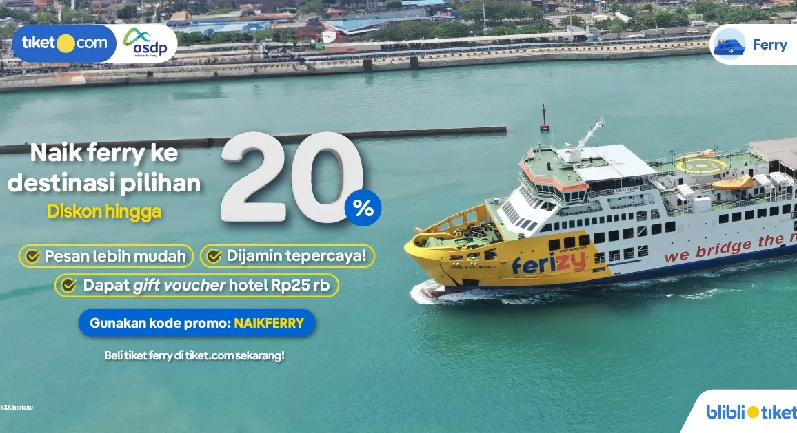 Libur Akhir Tahun Berlayar di Ferry, Pesan Tiket Sekarang di tiket.com