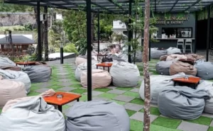 Sudut Lenggah Coffee & Eatery Bogor Hidden Gem Berkonsep Nature dan Outdoor View Pohon Pinus