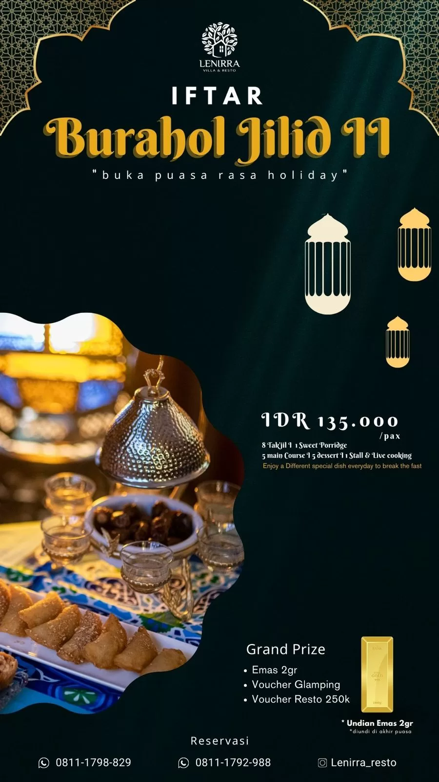 Paket Ramadan Iftar "Burahol Jilid 11" Dan Menginap Lenirra Villa and Resto Bogor