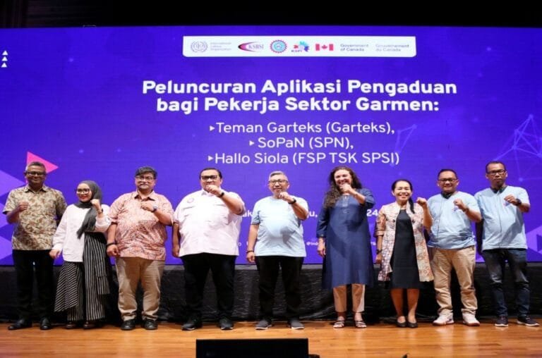 ILO Dan Tiga Federasi Serikat Pekerja Sektor Garmen Meluncurkan Aplikasi Pengaduan Bagi Pekerja Garmen Indonesia