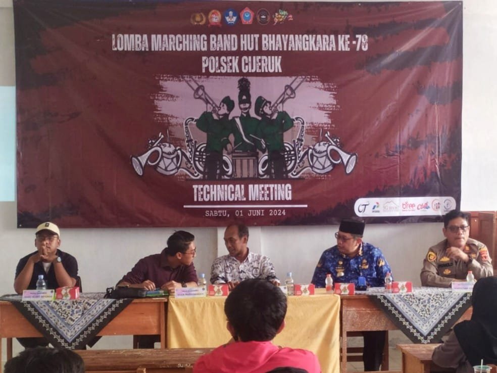 Laksanakan Technical Meeting, Polsek Cijeruk Matangkan Kesiapan Lomba Marching Band HUT Bhayangkara Ke-78