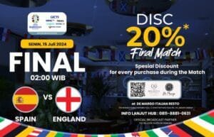 Spanyol atau Inggris? Saksikan Sejarah Tercatat Dengan Nobar Final EURO 2024 di De Margo Italian Resto