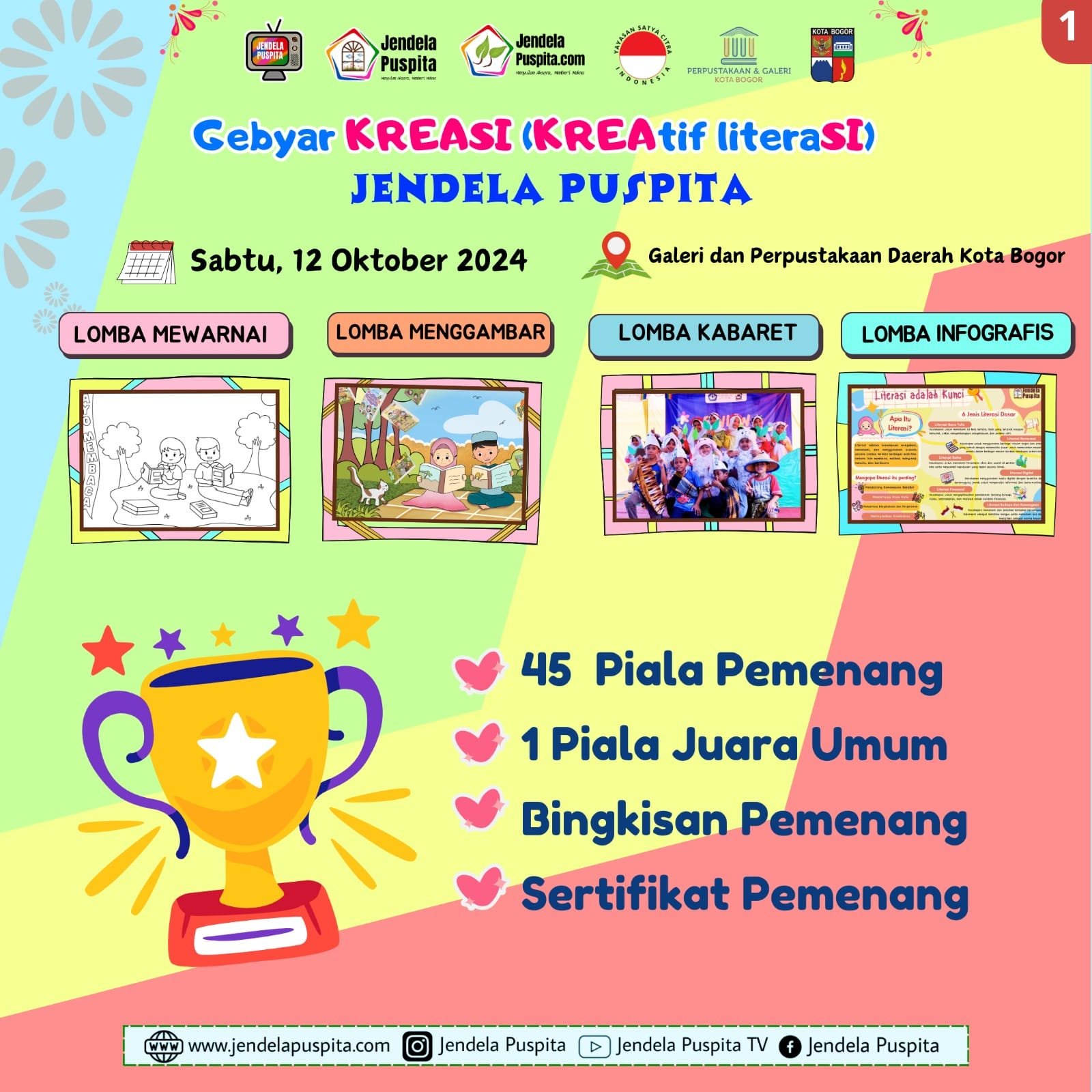 Tunjukkan Bakat Terbaikmu dalam Gebyar Kreasi, Lomba Kreatif Literasi Jendela Puspita dan Dapatkan Hadiah Menarik
