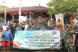 Kodim 1611/Badung Bali dan QNET Terus Tingkatkan Jumlah Bakau Produktif di Taman Hutan Raya Ngurah Rai