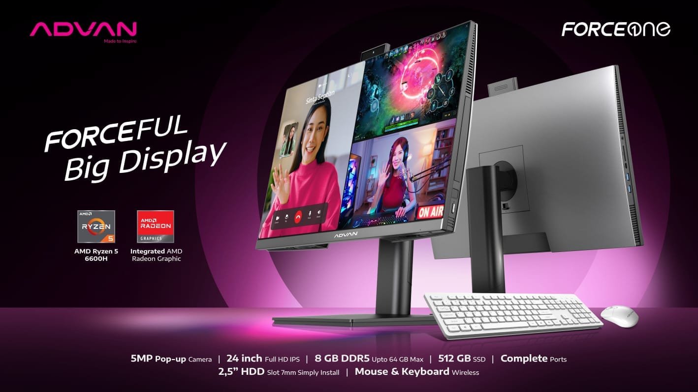 ADVAN Luncurkan Produk Baru All-In-One PC FORCEONE dengan Processor series Gaming Ryzen 5 6600H!