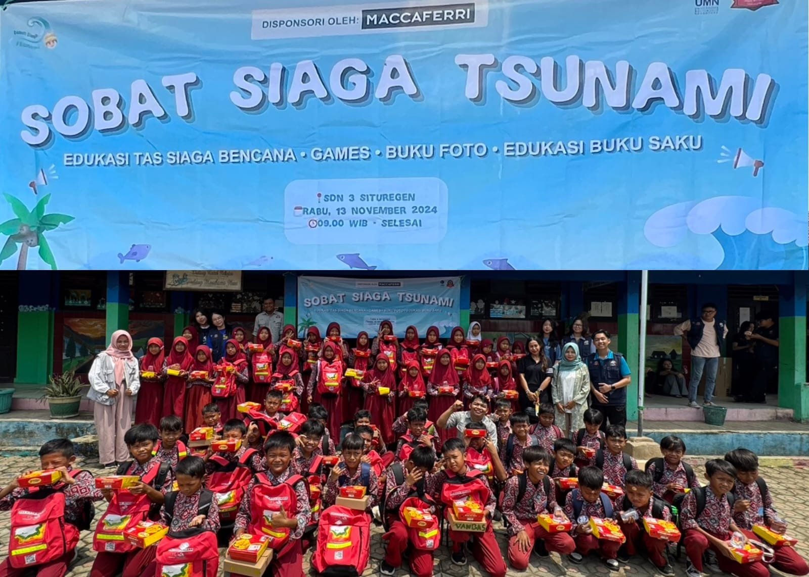 Komitmen Maccaferri terhadap lingkungan untuk meningkatkan kualitas hidup berkelanjutan diwujudkan dalam kegiatan CSR Sobat Siaga Tsunami: Kolaborasi dengan mahasiswa Universitas Multimedia Nusantara, Gugus Mitigasi Lebak Selatan, dan FPRB Situregen