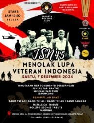 Jakarta Rockers Club Bersama GBN Gelar “JSN 45 MENOLAK LUPA” Peringati Hari Pahlawan Nasional di Dukung DPD LVRI