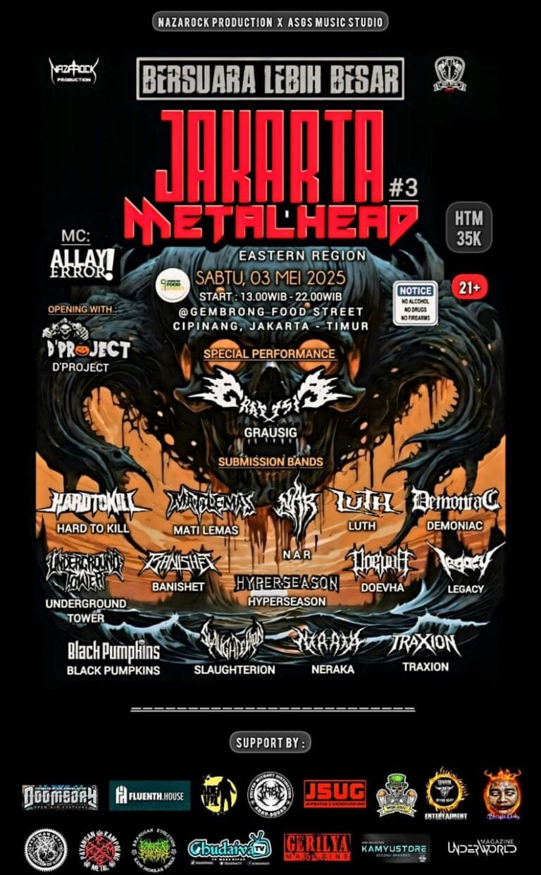 Jakarta Metalhead #3: Dentuman Keras Siap Guncang Gembrong, 3 Mei 2025!