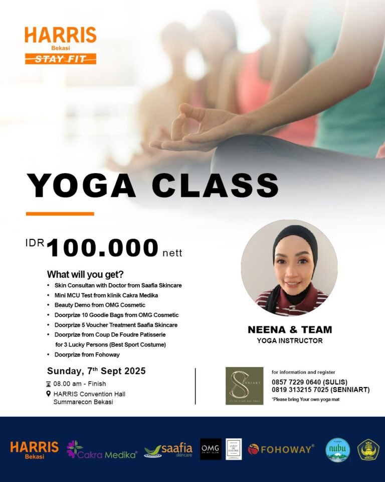 HARRIS Hotel Bekasi Gelar Yoga Class Bersama SenniArt EO, Hadirkan Sehat dan Cantik dalam Satu Acara Yoga Class