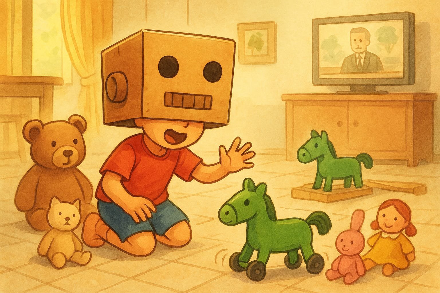 Kuda Hijau Undur-Undur vs Boneka Berbulu