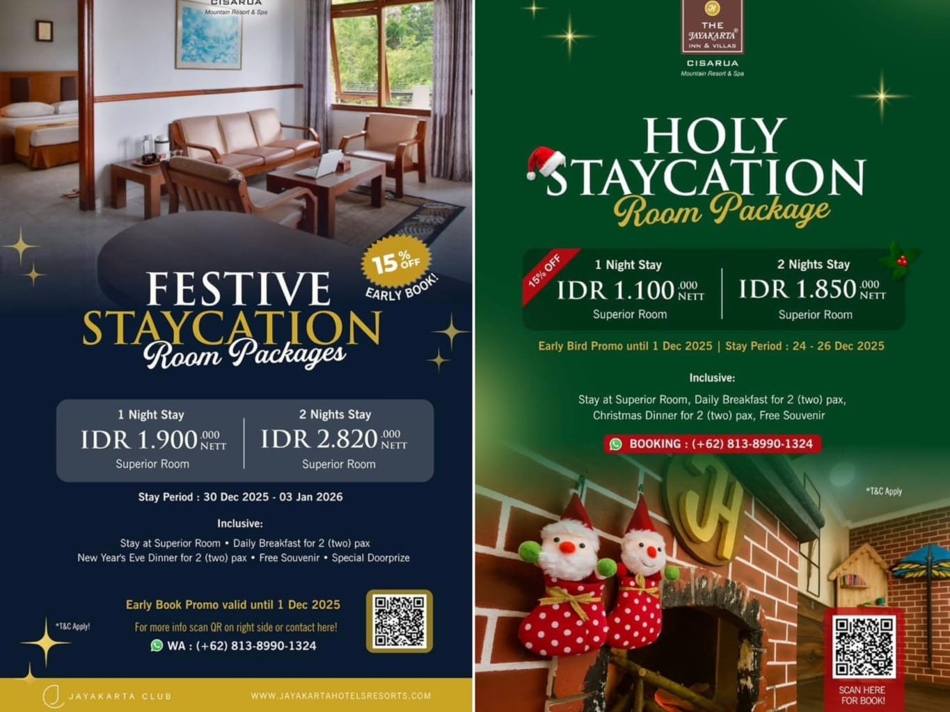 The Jayakarta Inn & Villas Cisarua Hadirkan Paket Liburan Akhir Tahun “Holy Staycation” & “Festive Staycation Room Packages”