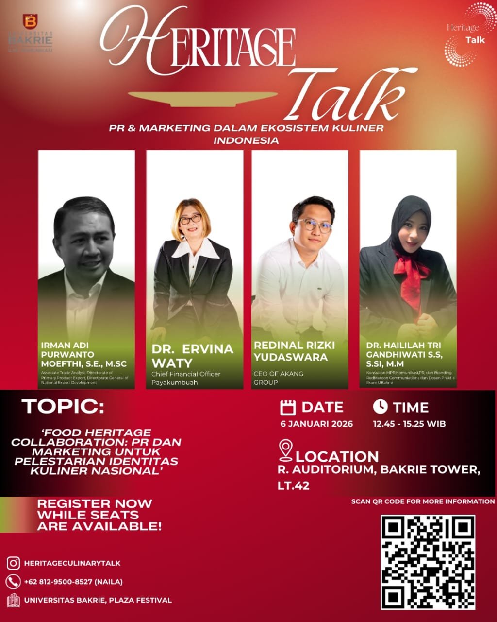 Diplomasi Kopi & Otentisitas Minang: Sinergi Universitas Bakrie, Kemendag, Bisnis Restoran, dan Praktisi dalam ‘Heritage Talk’ Agar Benteng Kuliner Tak Tergerus Zaman