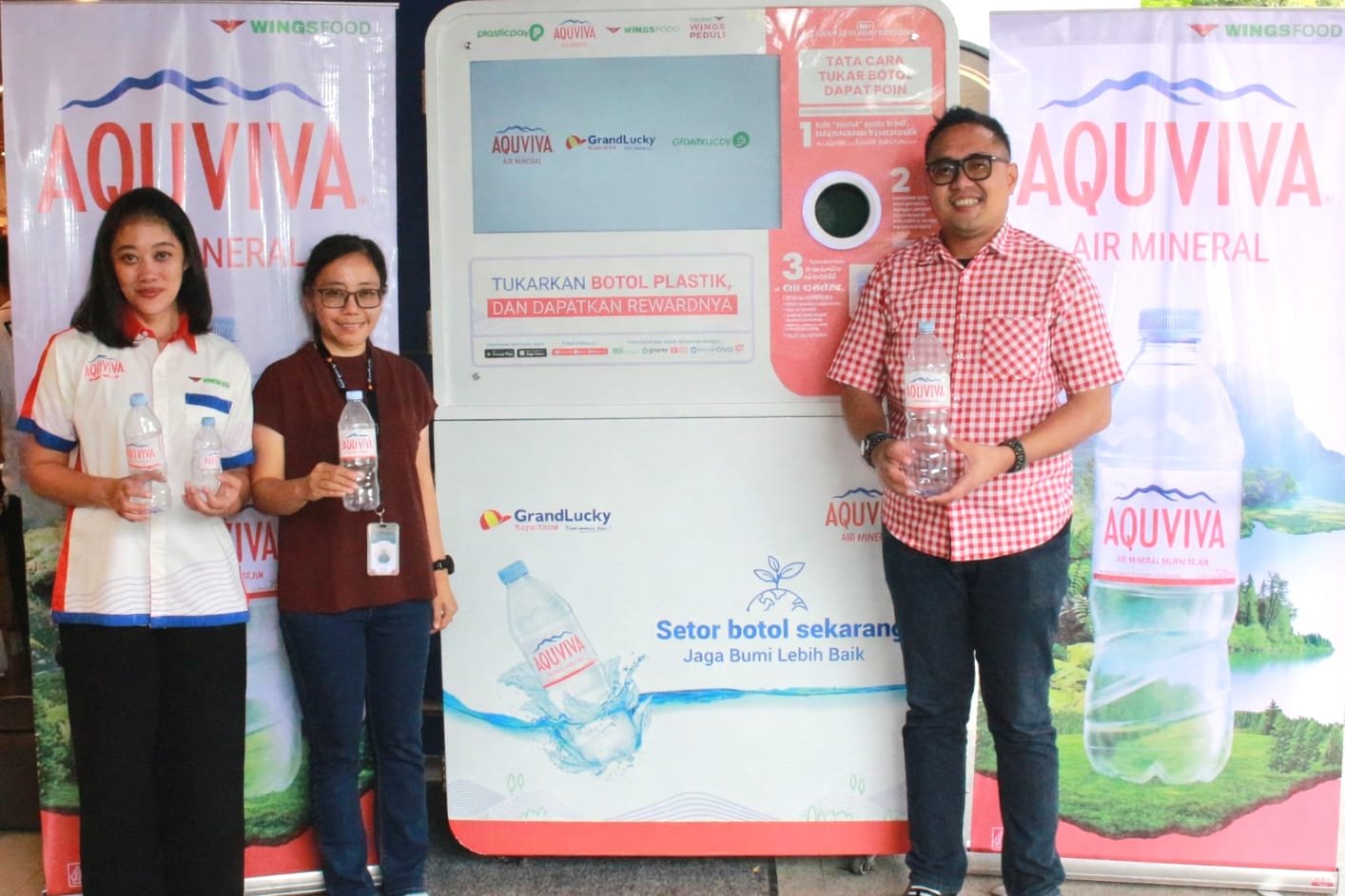 AQUVIVA Perkuat Ekosistem Daur Ulang Plastik di Bali Bersama Plasticpay dan GrandLucky Supermarket Sanur