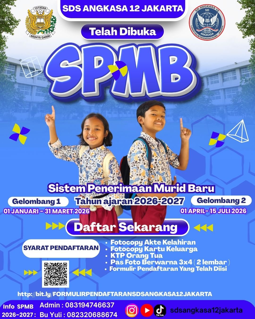 Yuk Daftarkan Putera-Puteri Ayah Bunda di SD Angkasa 12 Halim