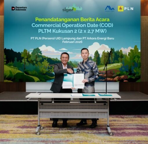 Arkora Hydro Resmikan PLTM Kukusan 2 di Lampung, Produksi 35 GWh per Tahun