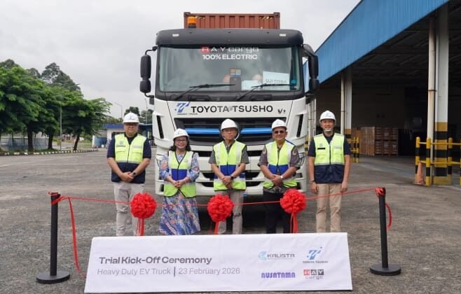 Sinergi KALISTA bersama Nusatama Dukung Toyota Tsusho Indonesia Perkuat Transisi Berkelanjutan Logistik Nasional Melalui Uji Coba Truk Kontainer EV