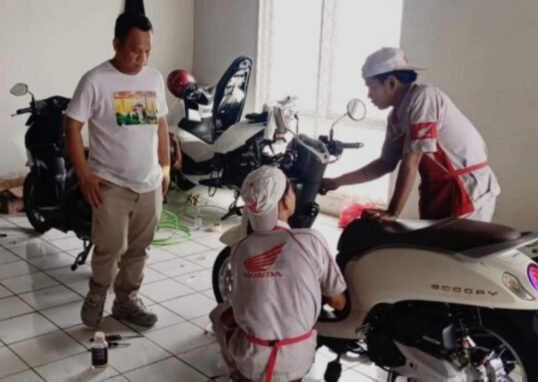 Jelang Mudik Lebaran 2026, Pemdes Ciangsana dan Honda Gelar Servis Motor Gratis
