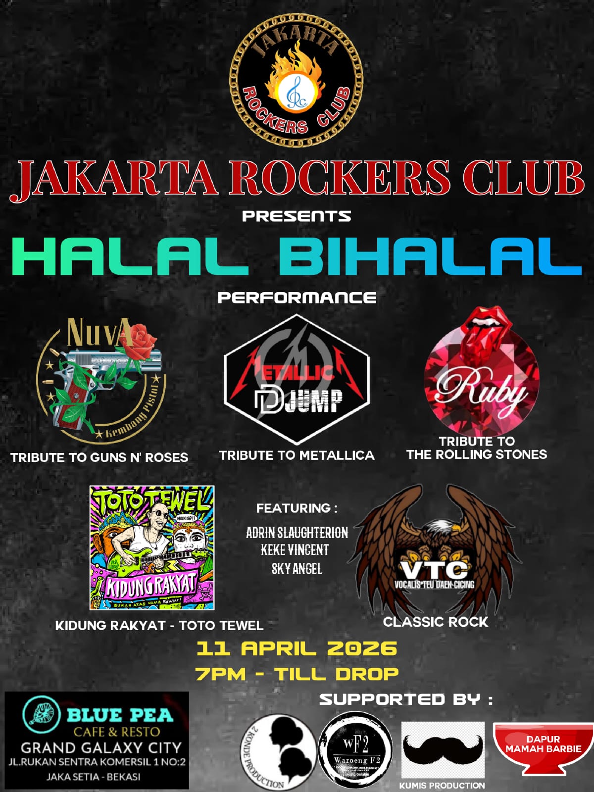 Jakarta Rockers Club Gelar Halal Bihalal Rock Night, Tribute Band Legendaris Siap Guncang Bekasi