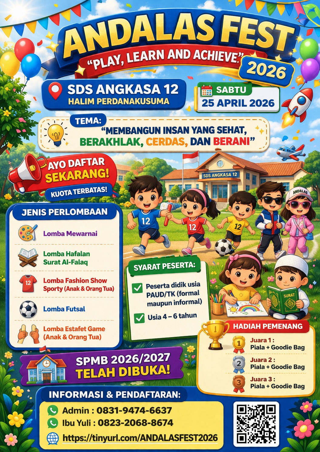 Andalas Fest 2026, Festival Edukatif dan Kreatif Anak di SDS Angkasa 12 Halim