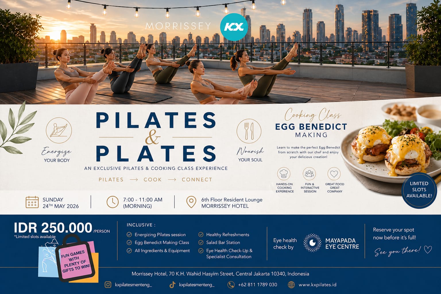 Morrissey Hotel Gelar Pilates & Cooking Class, Ada Cek Mata Gratis dan Hadiah Menarik