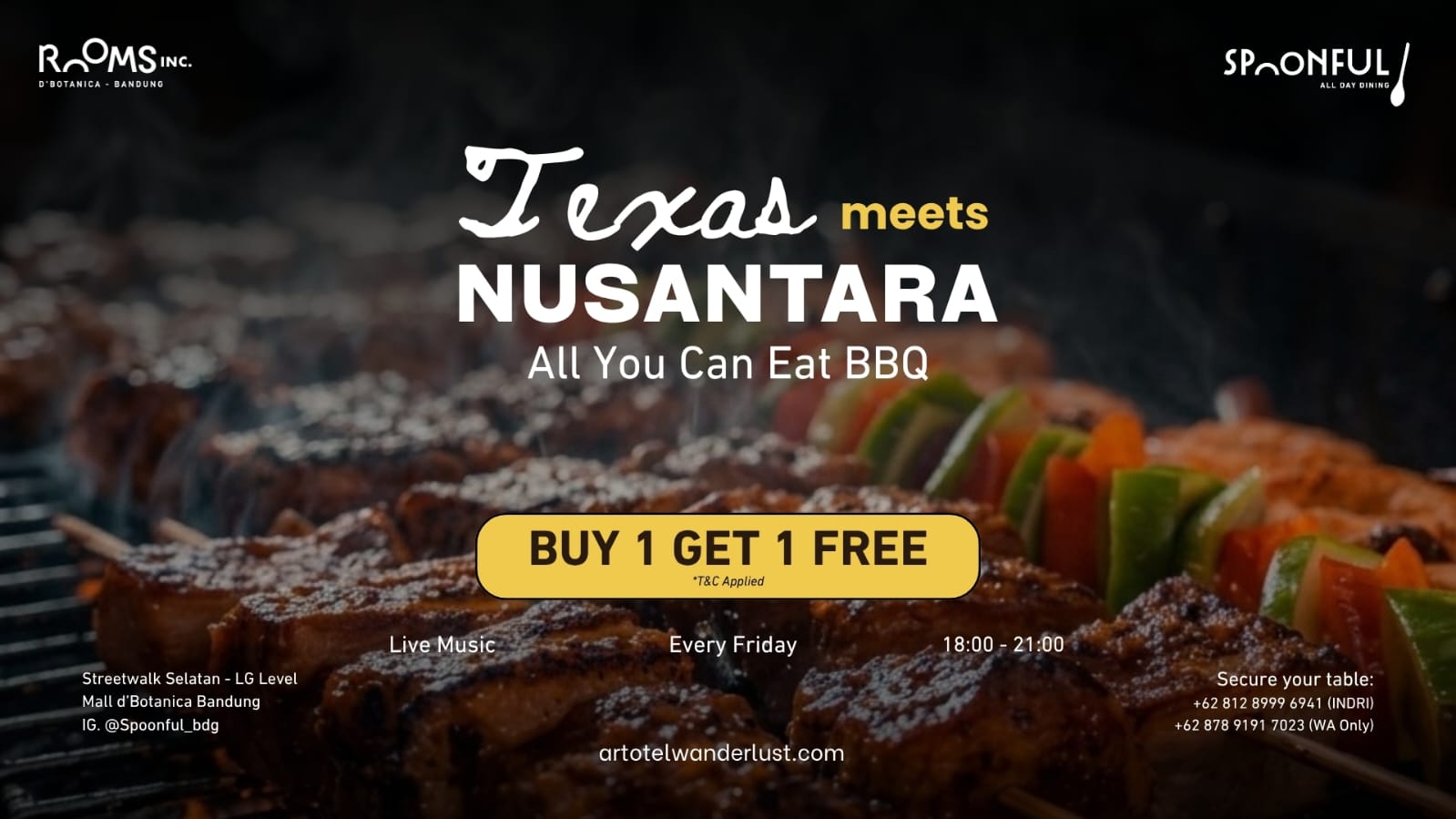 Texas Meets Nusantara, Sensasi All You Can Eat BBQ Unik di ROOMS INC D’Botanica Bandung