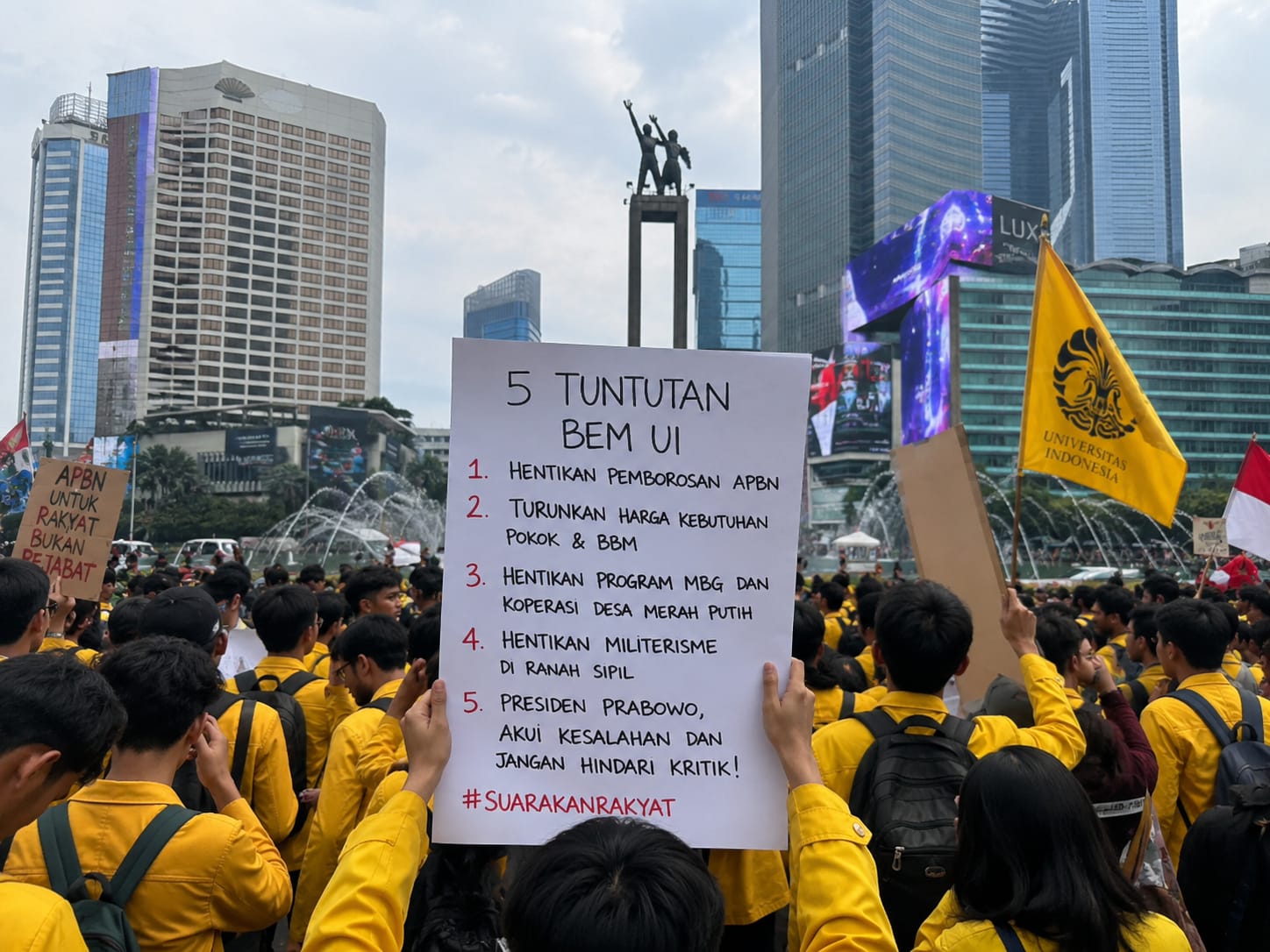 BEM UI Siap Gelar Aksi di Bundaran HI, Bawa Lima Tuntutan untuk Pemerintah
