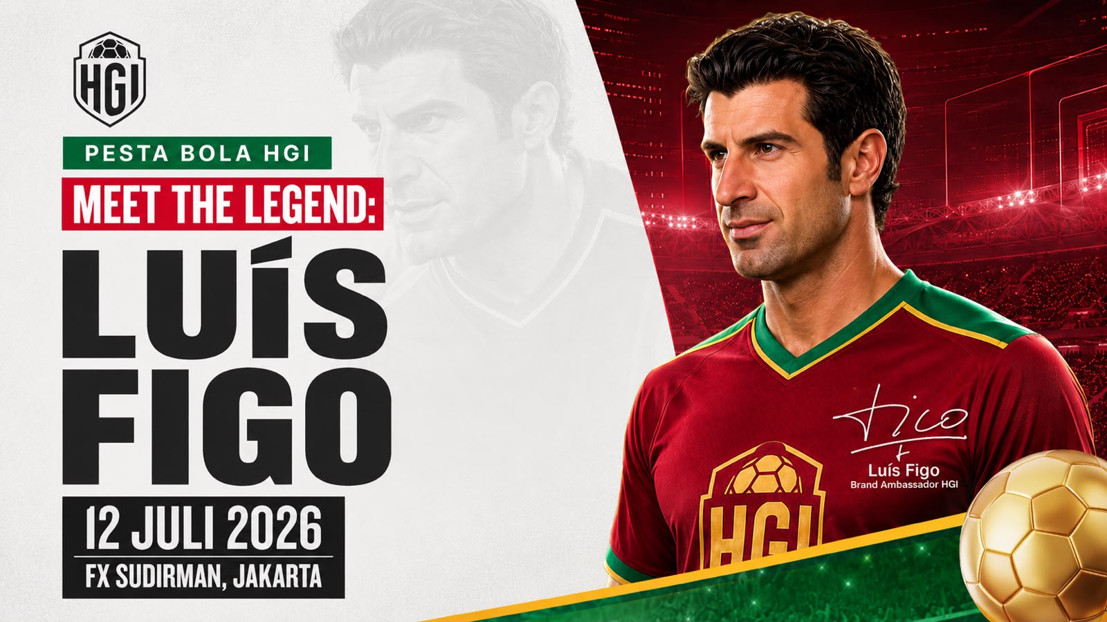 Legenda Sepak Bola Dunia Luís Figo Bakal Meriahkan Puncak Pesta Bola HGI 2026 di Jakarta