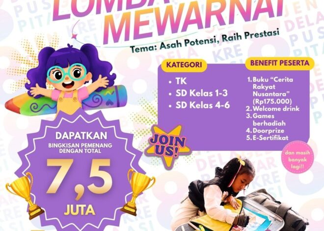 Lomba Mewarnai Gebyar Kreasi Jendela Puspita di Bekasi, Hadiah Total Rp7,5 Juta