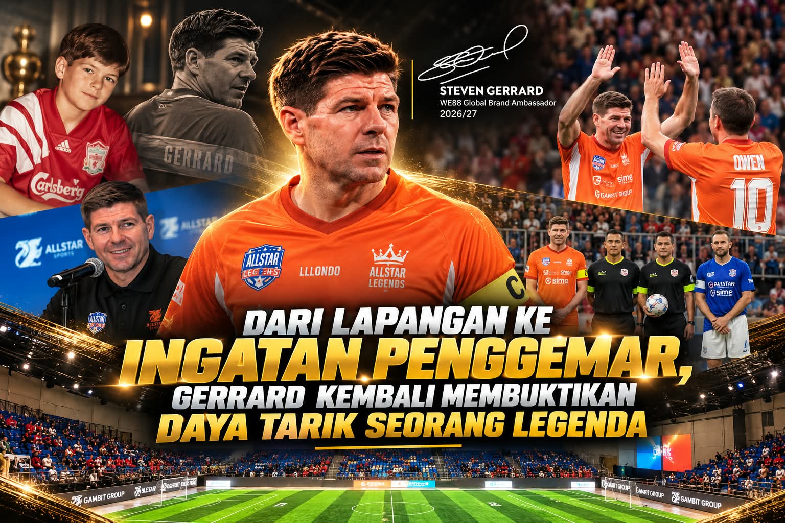 Steven Gerrard Kembali ke Lapangan, Nostalgia dan Semangat Kompetitif Bertemu di AllStar Legends